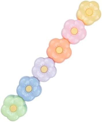 NUOBESTY 5-Satzes bunte Blumen-Textmarker Stapelbar für Schul- und Bürotagebedarf - Notizen, Planer und kreative Projekt