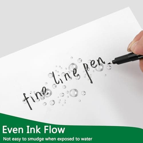 Fineliner Schwarz Stifte, 12 Stück Set, Wasserfeste Tuschen, für Zeichnen, Skizzieren und Technische Zeichnung