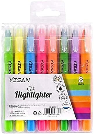 YISAN Gel Textmarker - Bibelmarker Stifte für Christen, Bibel Highlighter, Markerstifte Set, 8 Farben - Bibelnmarkierung