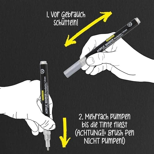 Online 5x Fineliner Schwarz wasserbeständig | mit Brush Pen und Kalligrafie-Spitze | Black Handlettering-Set | Tuschesti