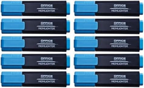 OFFICER PRODUCTS Leuchtender Textmarker 10er Pack Gelb Hohe Qualität und Sicherheit für Schüler und Büroangestellte