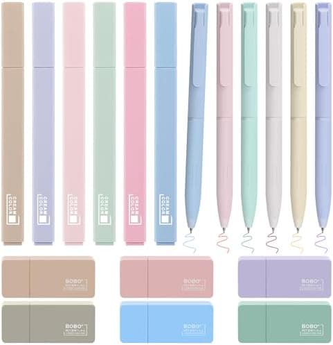 17 Textmarker Pastell Set für Journal und Büro - Aesthetic Bible Highlighter und Fineliner für Bibel und Schulbedarf
|