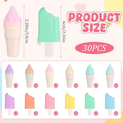 Mini Textmarker Set 30 Stück, Macaron Farben, Ideal für Schule und Büro
| Mini Textmarker Set 30 Stück, Eis-am-Stiel De
