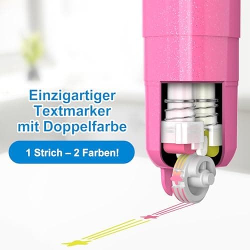 AECHY Glitzer Textmarker Set für Schüler & Künstler mit Farbwechsel & Glittereffekt - Büro & Schule Ideale Geschenke (6