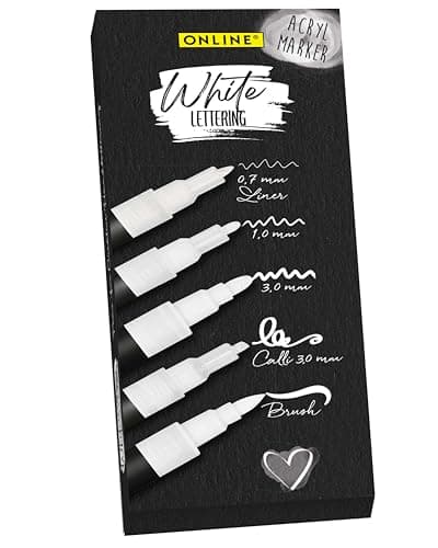 Online 5x Fineliner Schwarz wasserbeständig | mit Brush Pen und Kalligrafie-Spitze | Black Handlettering-Set | Tuschesti