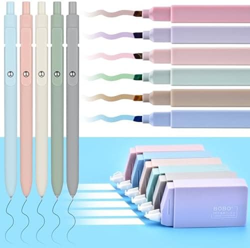 17 Textmarker Pastell Set für Journal und Büro - Aesthetic Bible Highlighter und Fineliner für Bibel und Schulbedarf
|