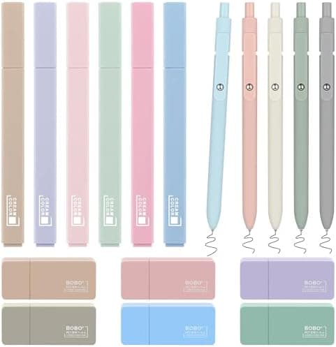 17 Textmarker Pastell Set für Journal und Büro - Aesthetic Bible Highlighter und Fineliner für Bibel und Schulbedarf
|