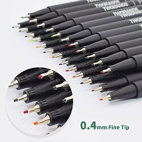 YISAN Fineliner StifteFürBulletJournalLovers-24FarbenSet-0,4mmSpitze-ZeichnenundDetaillieren-70023