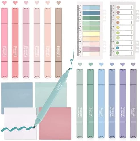 Pastell Textmarker für Transparente Haftnotizen - 600 Blätter Bürobedarf
| Transparente Haftnotizen mit Textmarker Set