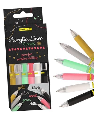Online 5x Fineliner Schwarz wasserbeständig | mit Brush Pen und Kalligrafie-Spitze | Black Handlettering-Set | Tuschesti
