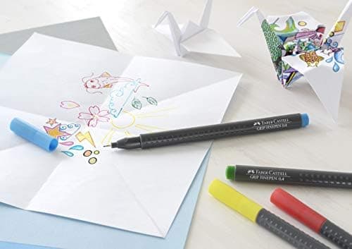 Faber-Castell 151620 Box mit 20 Grip Finelinern für Erwachsene zur lebendigen farbigen Kunst Stifte zum Zeichnen