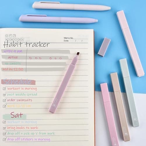 17 Textmarker Pastell Set für Journal und Büro - Aesthetic Bible Highlighter und Fineliner für Bibel und Schulbedarf
|