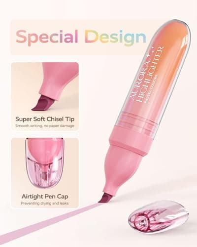 Four Candies 8PCS schnelles Trocknen süße Pastell-Textmarker-Set, weiche Keilspitze, ideal für Bibeltextmarker, kein Aus