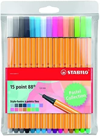 STABILO Fineliner point 88-15er Pack Standardfarben für Schüle und Büro