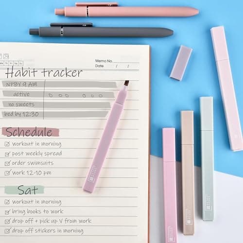 17 Textmarker Pastell Set für Journal und Büro - Aesthetic Bible Highlighter und Fineliner für Bibel und Schulbedarf
|