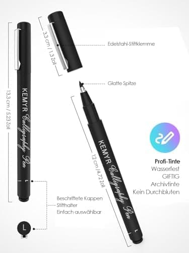 Fineliner Schwarz für Künstler - Wasselfest Zentangle Stifte & Pigment Liner Set (0.03mm-L), 22 Stück