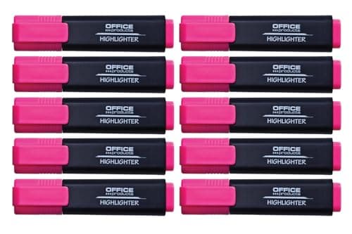 OFFICER PRODUCTS Leuchtender Textmarker 10er Pack Gelb Hohe Qualität und Sicherheit für Schüler und Büroangestellte