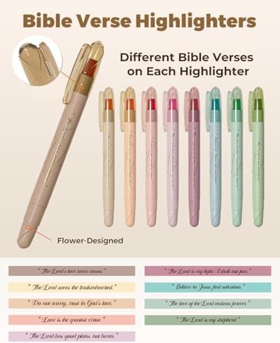 WEMATE Bibel Textmarker - 9-Teiliges Gel Textmarker Set für Bibelmarker
| WEMATE Bibel Textmarker - Hervorragendes Bibe