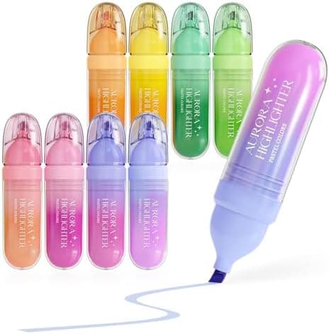 Four Candies 8PCS schnelles Trocknen süße Pastell-Textmarker-Set, weiche Keilspitze, ideal für Bibeltextmarker, kein Aus