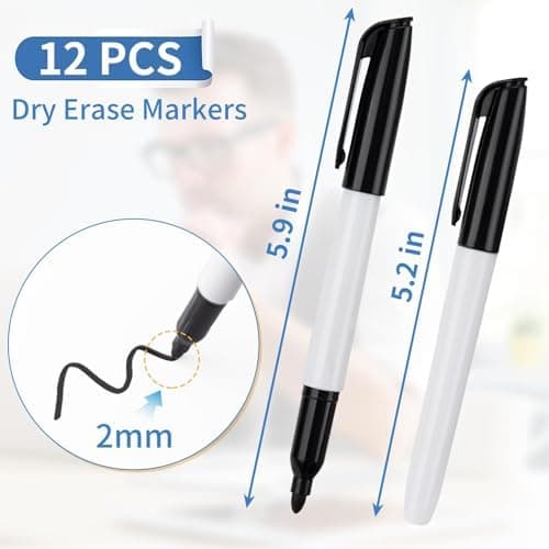 Whiteboard Marker 10 Stück Schwarz Abwischbar Schule Büro
| Magnetisch Whiteboard Stifte 10 Stück Schule Zuhause
| Abwi