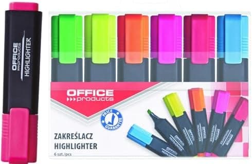 Highlighter OFFICE PRODUCTS Leuchtend 4er Pack Farbe: Gelb, Oragne, Rosa, Grün / Hohe Qualität für Bürozusammenarbeit
|