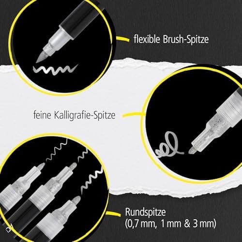 Online 5x Fineliner Schwarz wasserbeständig | mit Brush Pen und Kalligrafie-Spitze | Black Handlettering-Set | Tuschesti