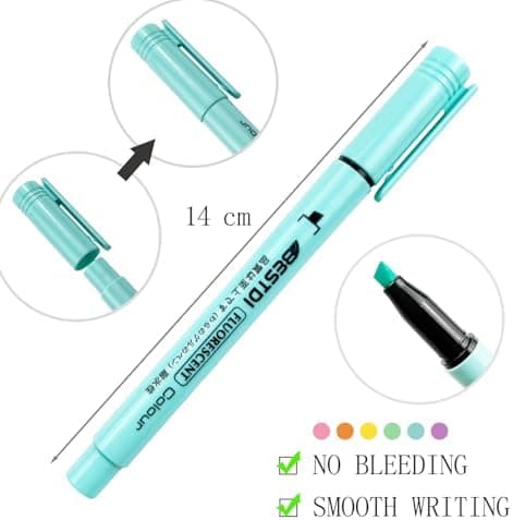 Pastell Set Textmarker 12 Stück leuchtstift No Bleed Highlighter Sehr geeignet für Schulkinder zum Lernen(12er Pack)  
P