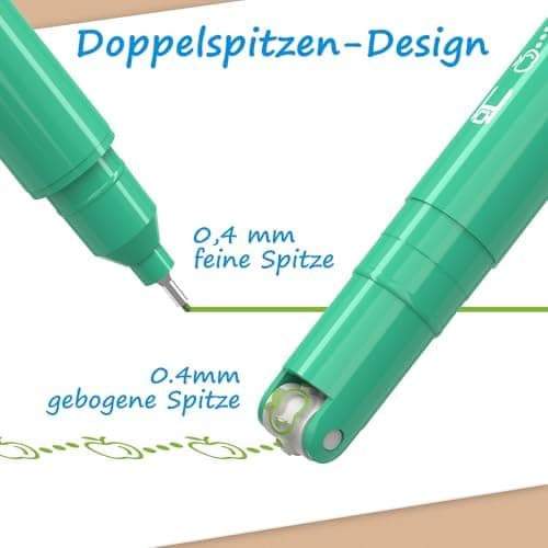 AECHY 12er Set Textmarker für Kreative, Studierende und Kinder - 10 Muster, 12 Farben, feine Linien und Highlighter - Ge