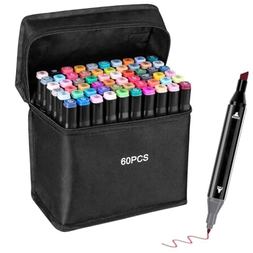 Alkohol Marker Set 40 Farben Dicke und Dünne, Permanent-Kunstmarker mit Filzstiften, Tragetasche zur Zeichnung und Gest