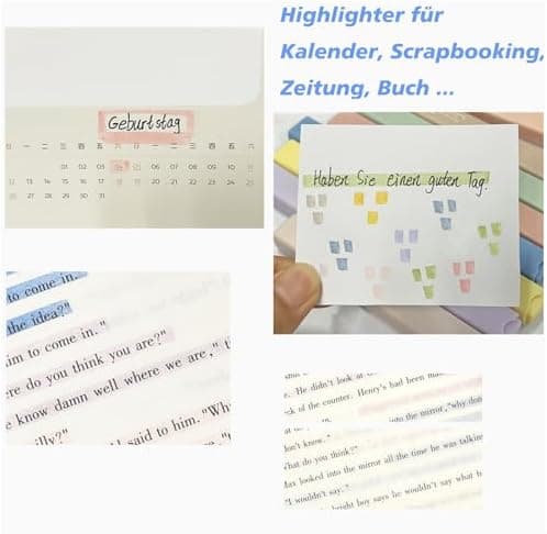 [12er-Pack] Ästhetische Textmarker für Schüler und Studierende mit weicher Keilspitze, No Bleed Bible Highlighter Pastel