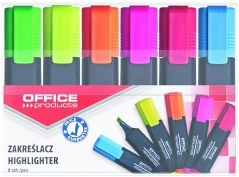 Highlighter OFFICE PRODUCTS Leuchtend 4er Pack Farbe: Gelb, Oragne, Rosa, Grün / Hohe Qualität für Bürozusammenarbeit
|