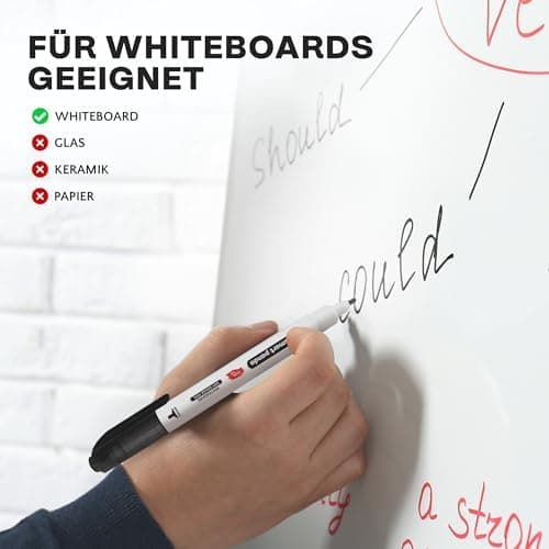 Whiteboard Marker von SmartPanda – Abwischbare Stifte, Doppelspitze, 12er Set - Perfect für Meetings - Länger haltbar –