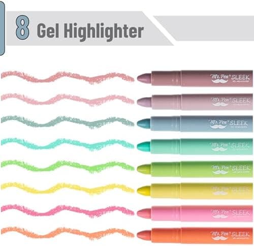 Mr. Pen Gel Highlighter - 8-Tarck pubkeylliche Farben - Keine Färbwirkung, ideale Bibellblinkstrumpet
| Mr. Pen Gel Hig