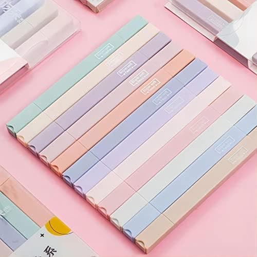 12 Stück Pastell Dual Tips Highlighter Pen Marker Assorted Farben - perfekt für Hervorheben in Tagebuch und Notizbuch -