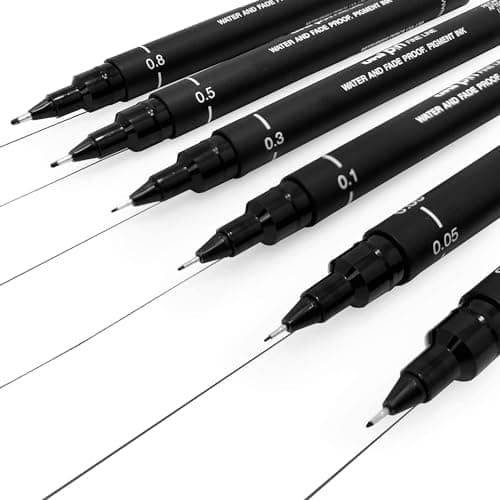 Uni Pin Fineliner Zeichenstift - Schmale Linien bis breite Striche -Ideal für Künstler -Suitable for Malerei und Zeichnu