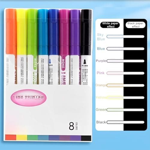 20 Stück Bunter Highlighter für Notizen und Zeichnung, Mehrere Farben 0.5mm Schnelltrocknende Tinte Markierstift Verwend