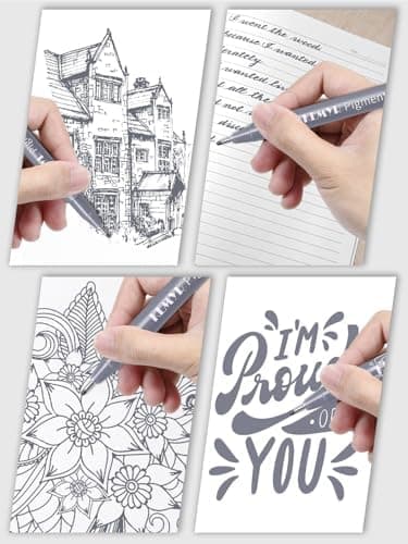 Fineliner Schwarz für Künstler - Wasselfest Zentangle Stifte & Pigment Liner Set (0.03mm-L), 22 Stück