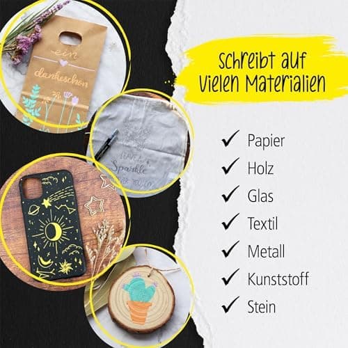 Online 5x Fineliner Schwarz wasserbeständig | mit Brush Pen und Kalligrafie-Spitze | Black Handlettering-Set | Tuschesti