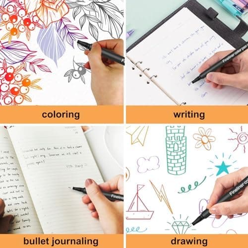 Finer Fineliner Stifte Beupro 24 Farben — Precision-Line Set 0,4mm, ideal für Kalligraphie, Design, Malerei und Comics f