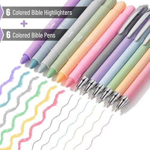 Mr. Pen Bible Highlighter und Stifte - Kein Tränken, 12-Ton-Pack, Gel-Highlighter, Bibel-Stifte ohne Durchtränken