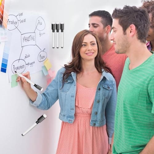 10 Stück Whiteboard Stifte, 9 Farben Magnetic Trockensystem Abwischbare Marker für Büro und Schule
| 10 Stück Whiteboar