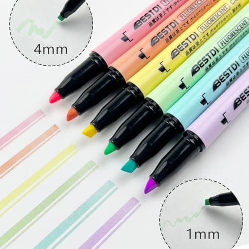 Pastell Set Textmarker 12 Stück leuchtstift No Bleed Highlighter Sehr geeignet für Schulkinder zum Lernen(12er Pack)  
P