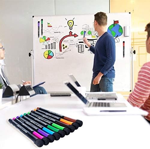 Whiteboard Marker 12 Farbe + Schwamm Magnete + Lehrer Zubehör + Schule Zuhause Büro + Abwischbare Stifte + Magnettafel