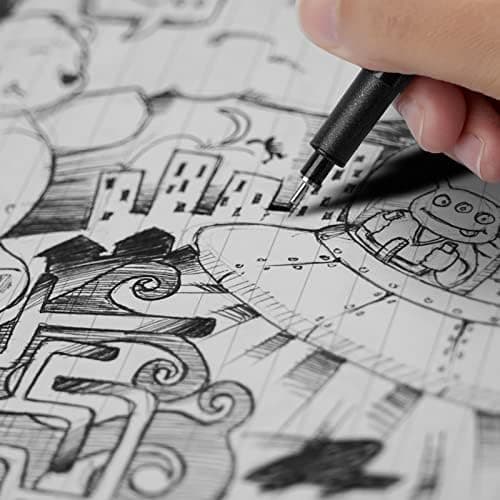 YISAN Schwarz Filzstifte Set für Künstler: Wasserfeste Tuschen & Fineliner - Illustrieren, Skizzieren, Technisches Zeich