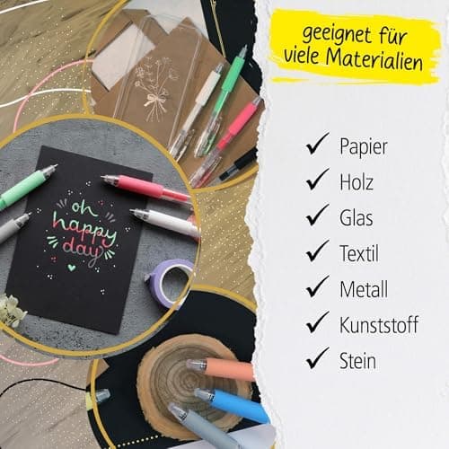Online 5x Fineliner Schwarz wasserbeständig | mit Brush Pen und Kalligrafie-Spitze | Black Handlettering-Set | Tuschesti