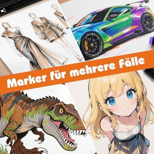 Alkohol Marker Set 40 Farben Dicke und Dünne, Permanent-Kunstmarker mit Filzstiften, Tragetasche zur Zeichnung und Gest