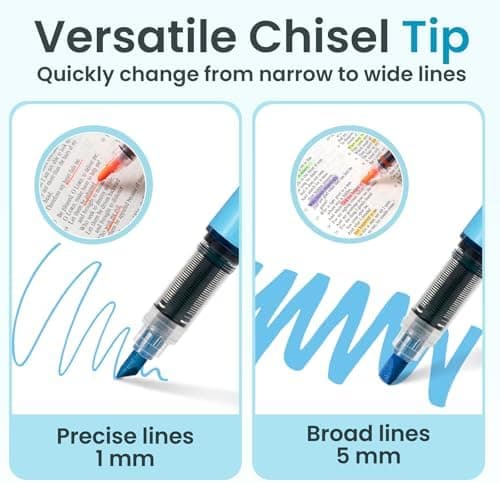 SUNEE Highlighter Pen mit Keilspitze, Bibel Textmarker Set in 8 Farben für Bibel-Leser und Notiznehmer droitside