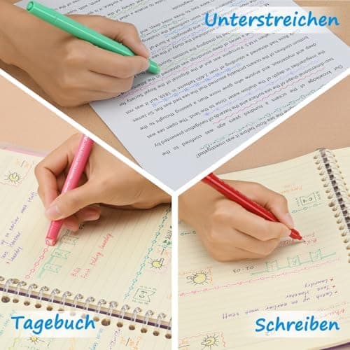 AECHY 12er Set Textmarker für Kreative, Studierende und Kinder - 10 Muster, 12 Farben, feine Linien und Highlighter - Ge