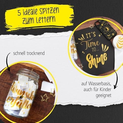 Online 5x Fineliner Schwarz wasserbeständig | mit Brush Pen und Kalligrafie-Spitze | Black Handlettering-Set | Tuschesti