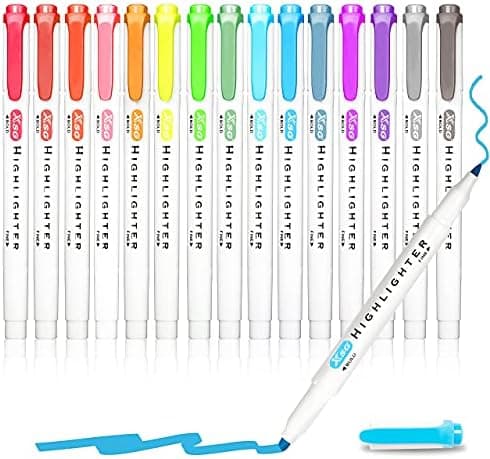 Abeiertextmarker 15 FarbenPastell Mit Zwei Spitzen MeißelFür ErwachseneSchulbedarf Macaron Farben
